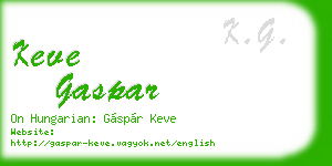 keve gaspar business card