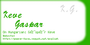 keve gaspar business card